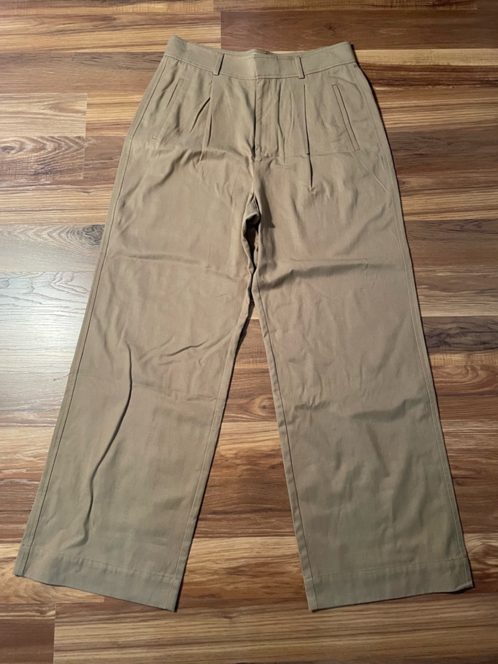 Everlane The Draper Pleated Pant in Buttersmooth Ash Brown Women's 12 Regular - Picture 3 of 8